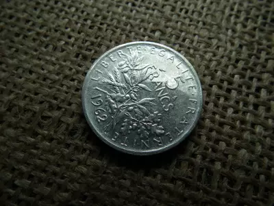Franciaország , ezüst 5 frank 1962 , francs 