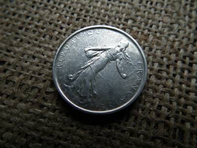 Franciaország , ezüst 5 frank 1963 , francs 