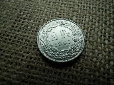 Svájc , ezüst 2 frank 1963 , francs 