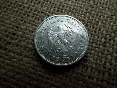 Birodalmi ezüst 5 márka 1935 F 
