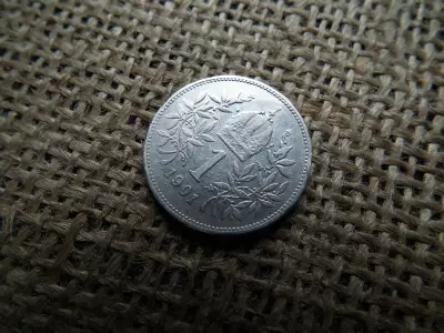 Ezüst 1 korona 1901 , corona 