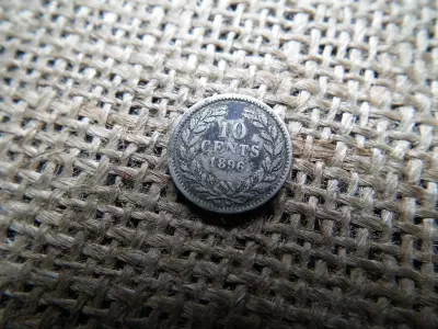 Hollandia , ezüst 10 cent 1896 , cents 
