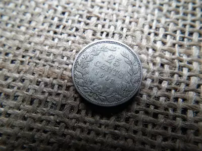 Hollandia , ezüst 25 cent 1903 , cents 