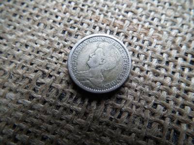 Hollandia , ezüst 25 cent 1910 , cents  , ritka 