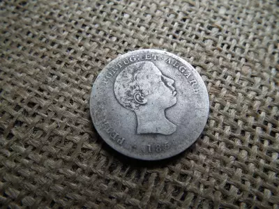 Portugália , ezüst 500 reis 1856 , Pedro V