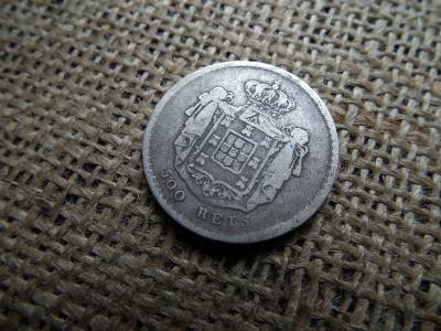 Portugália , ezüst 500 reis 1857 , Pedro V , ritka 