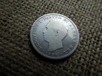 Portugália , ezüst 500 reis 1868