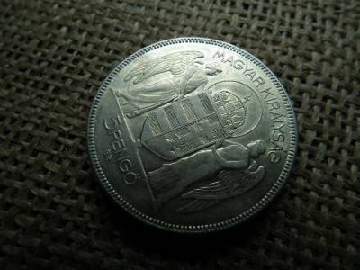 Horthy , ezüst 5 pengő 1930 , hajas 