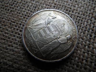 Horthy , ezüst 5 pengő 1939 