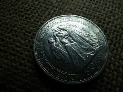 Ezüst 5 korona 1907 KB , Koronázási 