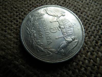Ezüst 5 korona 1907 KB 