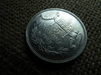 Ezüst 5 korona 1908 KB 