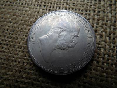 Ezüst 5 corona 1908 , korona , jubileumi 