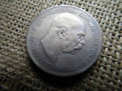 Ezüst 5 corona 1909 , korona , schwartz fej 