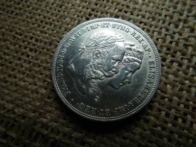 Ezüst 2 gulden 1879 , florin ,  ezüstlakodalom 