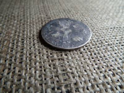 Ferenc , ezüst 1/2 tallér 1797 C , thaler , Prága 