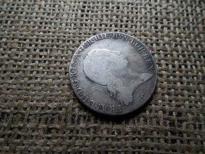 Ferenc , ezüst 1/2 tallér 1797 C , thaler , Prága 