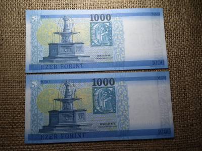 1000 forint 2021 JD , 2 db sorszámkövető  , UNC