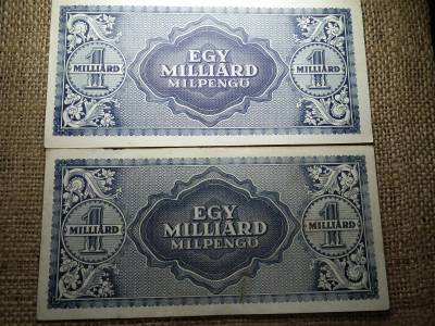 Egymilliárd Milpengő 1946 , ritka , barna alapnyomat ! + egy normál ! 2db