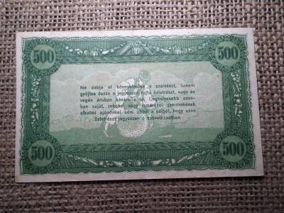 500 Korona Vásárlási visszatérítés HANGYA 1898-tól , Szilvásvárad , Szilvásváradi 