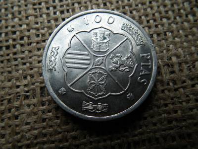 Spanyolország , ezüst 100 Pesetas 1966 , ptas  – Francisco Franco