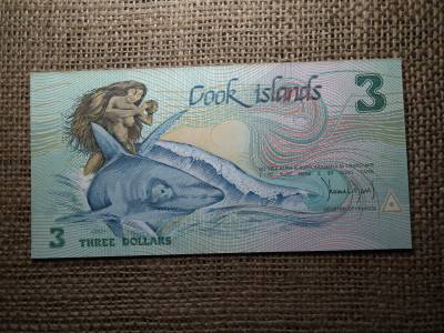 Cook Island 3 dollars 1992 , dollár , UNC , B1