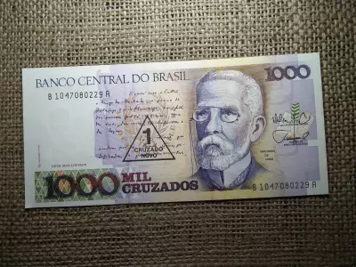Brazília 1000 cruzeiros 1989 felülbélyegzett  UNC , B1