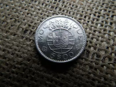 Mozambik 5 escudos 1973 , verdefényes 