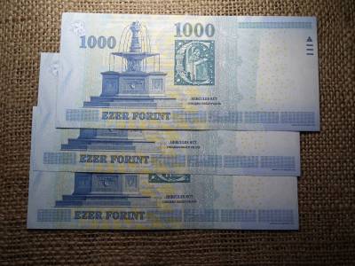 1000 forint 2009 DB , UNC , 3 db sorszámkövető 
