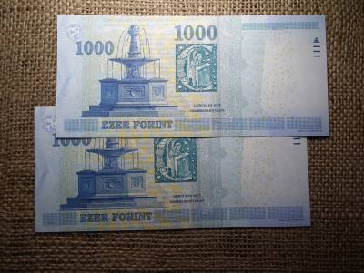 1000 forint 2009 DC  , UNC , 2 db sorszámkövető 