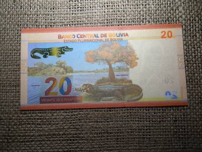 Bolívia 20 bolivianos 2019 UNC , C1