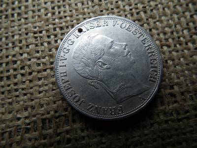 Ezüst Vereinsthaler 1858 A , Bécs , Ferenc József , gyönyörű darab , de lukas 