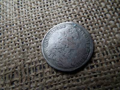 Károly , ezüst XV kreuzer 1740 , 15 krajcár , ritkább , foltozott 