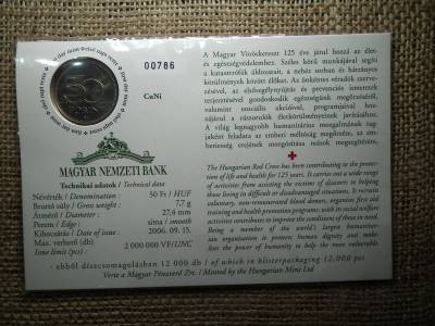 50 Forint 2006 Magyar Vöröskereszt - Első napi kiadás , alacsonyabb sorszám ! 