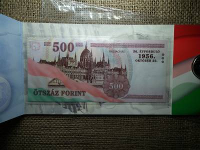 AZ 1956-OS FORRADALOM 50.ÉVFORDULÓJA , 50 FORINT 2006 +500 FORINT 2006 PÁR DÍSZCSOMAGOLÁSBAN UNC , alacsonyabb sorszám 