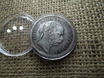 Ferenc József , ezüst 1 forint 1876 KB , Körmöcbánya , sérült perem 