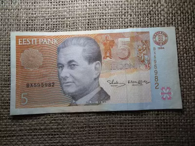 Észtország , 5 korona 1994 , krooni 
