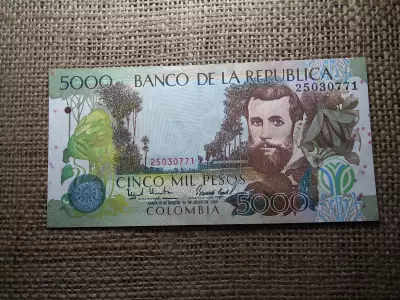 Kolumbia 5000 pesos 1995 , peso 