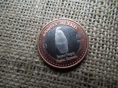 Déli-Orkney-szigetek 1 font / 15 peso 2015 Powell-sziget ,  császárpingvin , ritka 