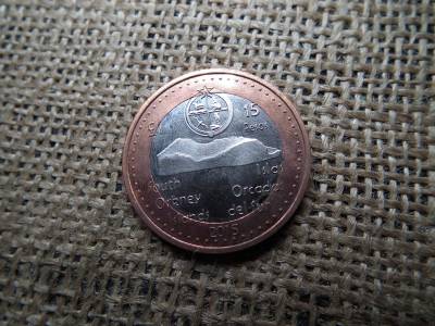 Déli-Orkney-szigetek 1 font / 15 peso 2015 Powell-sziget ,  császárpingvin , ritka 