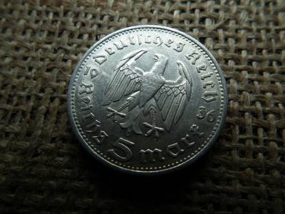 Birodalmi ezüst 5 márka 1936 F , mark 