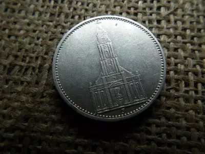 Birodalmi ezüst 5 márka 1934 J , Reichsmark Potsdam helyőrségi templom