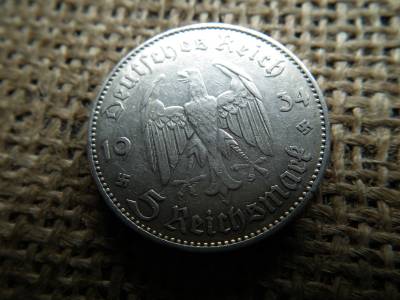 Birodalmi ezüst 5 márka 1934 J , Reichsmark Potsdam helyőrségi templom