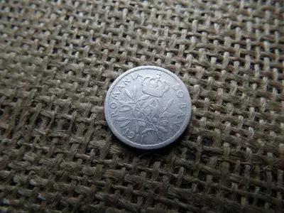 Románia , ezüst 50 bani 1911