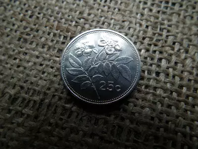 Málta 25 cents 1998 , cent ,   Verdefényes 
