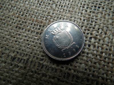 Málta 25 cents 1998 , cent ,   Verdefényes 