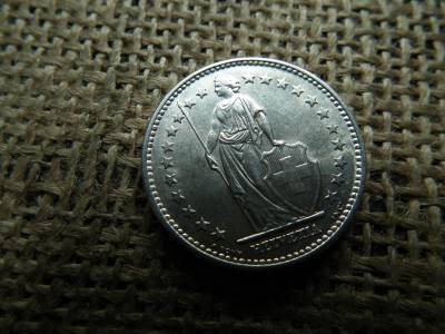 Svájc , ezüst 2 frank 1965 B , francs 