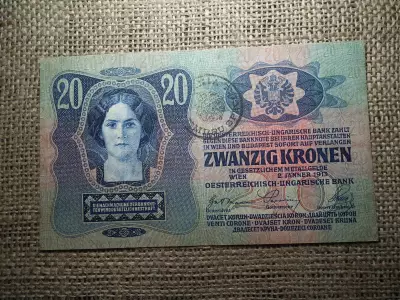 20 korona 1913 , felülbélyegzés ! Felülbélyegzett ! 