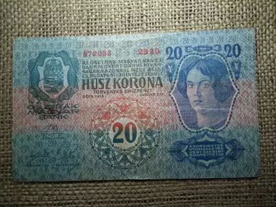20 korona 1913 , felülbélyegzés ! Felülbélyegzett ! 