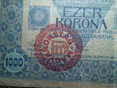 1000 korona 1902 , felülbélyegzés ! Felülbélyegzett ! Magyarország 